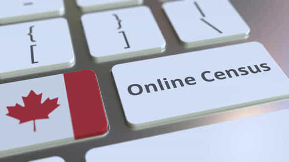 Online Census Text And Flag Of Canada On The Keyboard - VideoHive 32696464