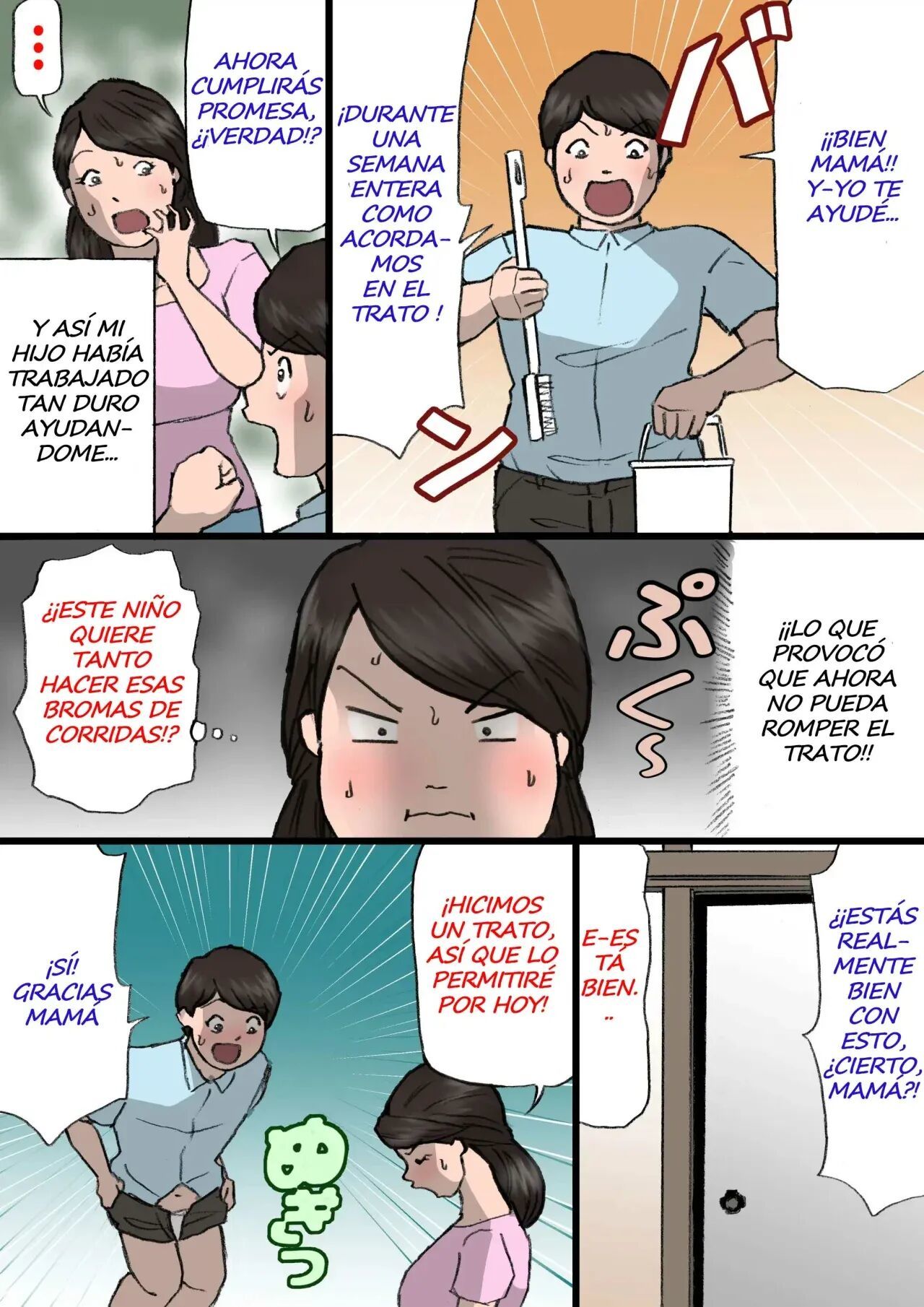 [Shiki Hanana] Okaa-san wa Itazura Musuko o Okorenai [Spanish] [Xavit0_0]