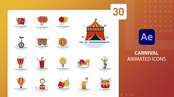 Carnival Animated Icons After Effects - VideoHive 39923648