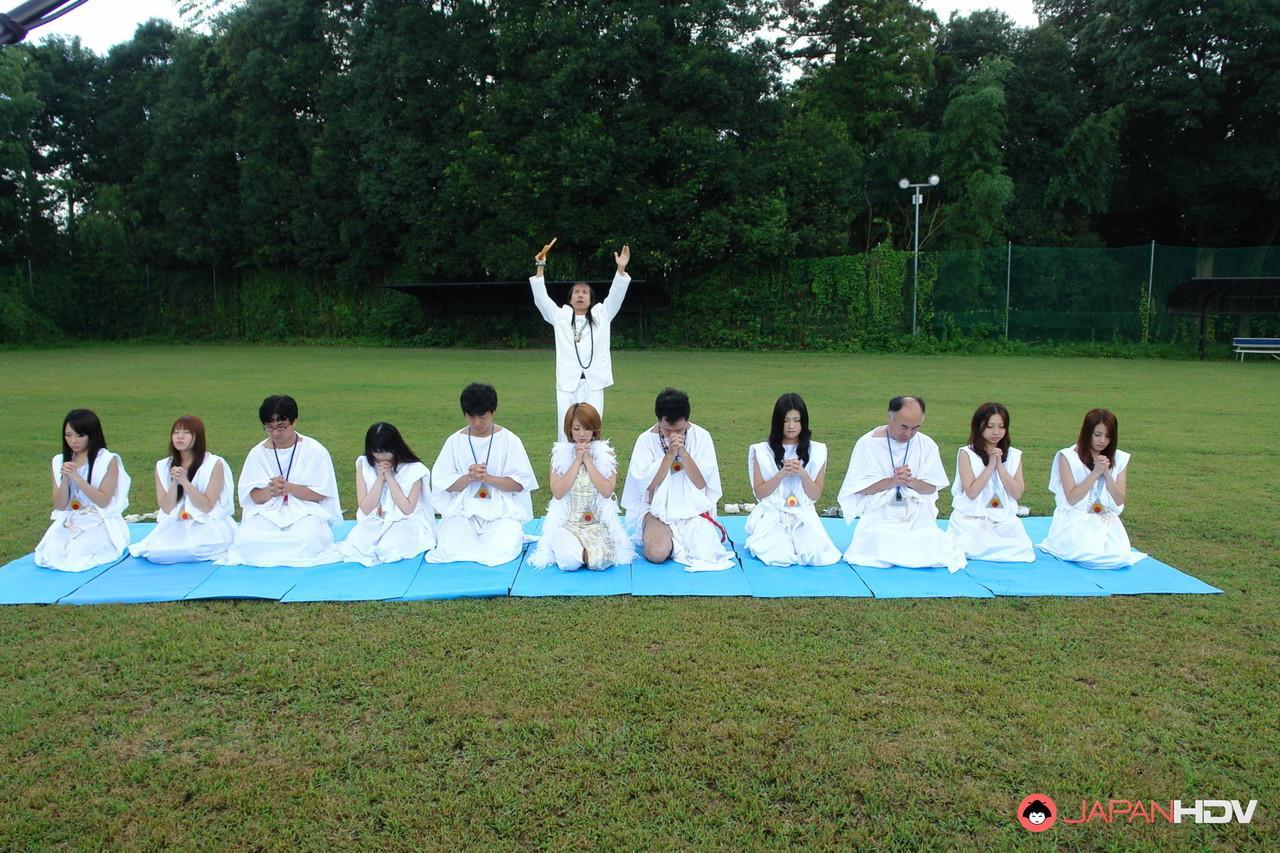 Japanese babes get involved in kinky sex games during an outdoor XXX ritual(1)