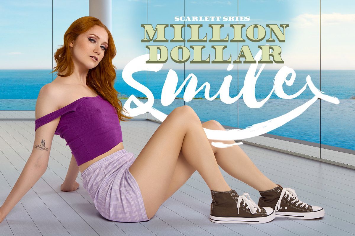 [BaDoinkVR.com] Scarlet Skies - Million Dollar Smile [2023-08-22, Babe, Big Pussylips, Blowjob, Braces, Cowgirl, Cum in Mouth, Cum On Face, Cumshots, Doggy Style, Facial, Hardcore, Pierced Navel, Piercings, POV, Redhead, Reverse Cowgirl, Skirt, Small Tits