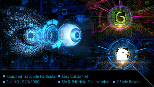 Digital Eye Scan Reveal Logo - VideoHive 23195014