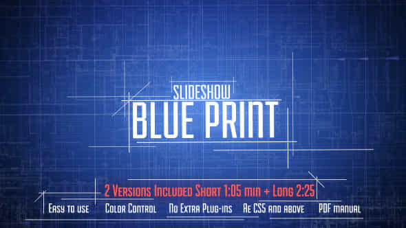 Blue Print Slideshow - VideoHive 9462914