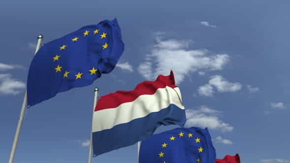 Flags of Netherlands and European - VideoHive 24622458