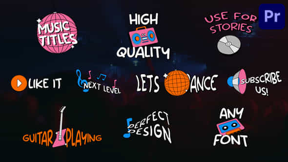Music Titles Premiere Pro Mogrt - VideoHive 51916683