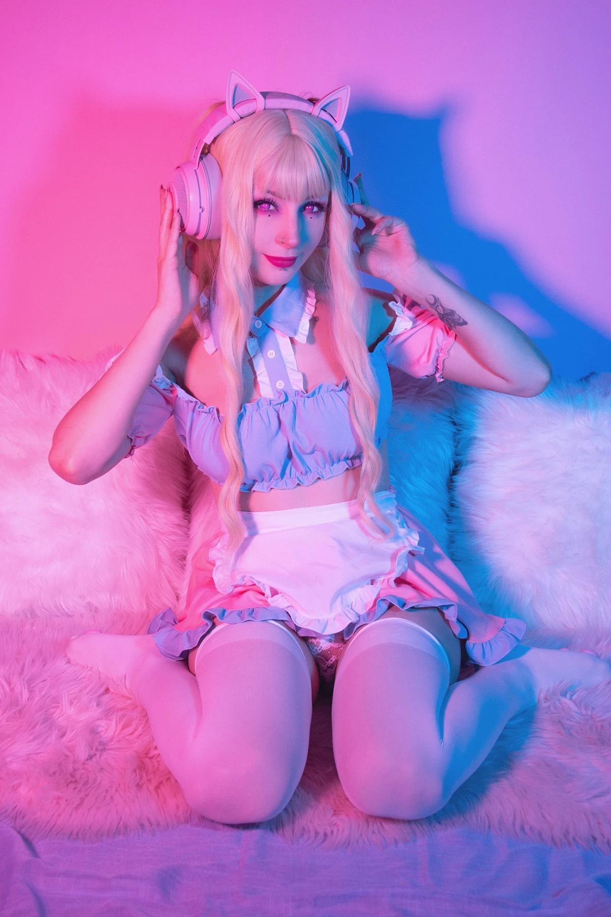 Cosplay Shiro Kitsune – 粉红女仆 Pink Maid(3)