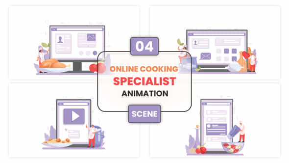 Online Cooking Specialist Animation Scene - VideoHive 53388164