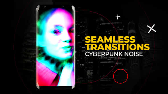 Vertical Cyberpunk Noise Transitions - VideoHive 52300642