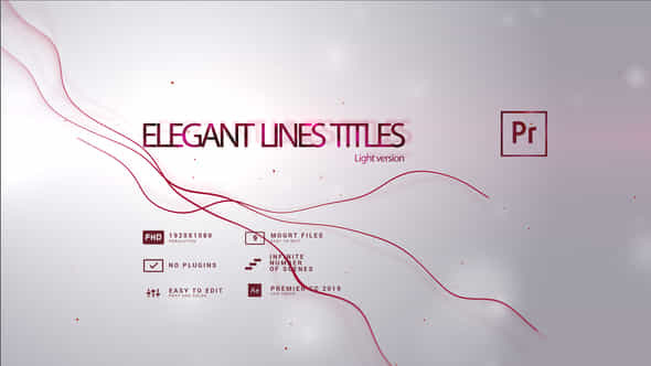 Elegant Lines Titles Light Version - VideoHive 52246639