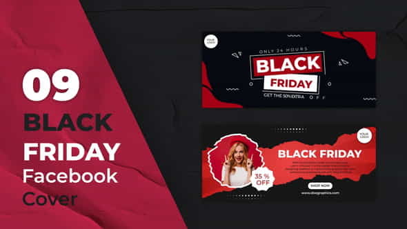 Black Friday Sale Facebook Covers - VideoHive 32354239