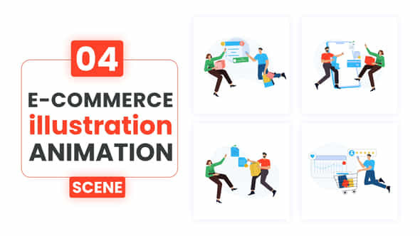 Ecommerce Illustration Scene Animation - VideoHive 53408443