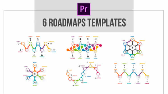 6 Roadmaps Templates Mogrt - VideoHive 23199622