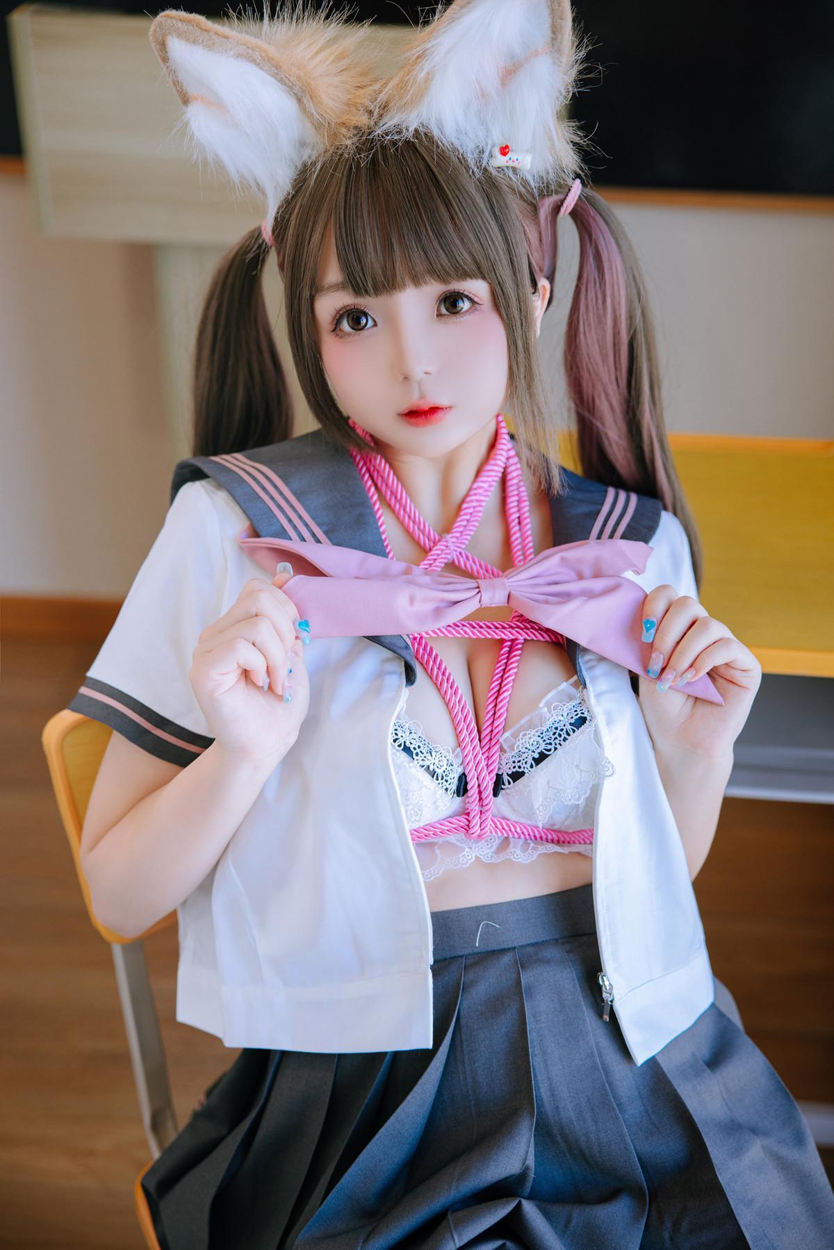 Cosplay Rinaijiao日奈娇 课桌捆绑 Set.01(10)