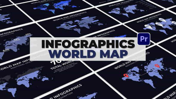 Infographics World Map Mogrt - VideoHive 52005632