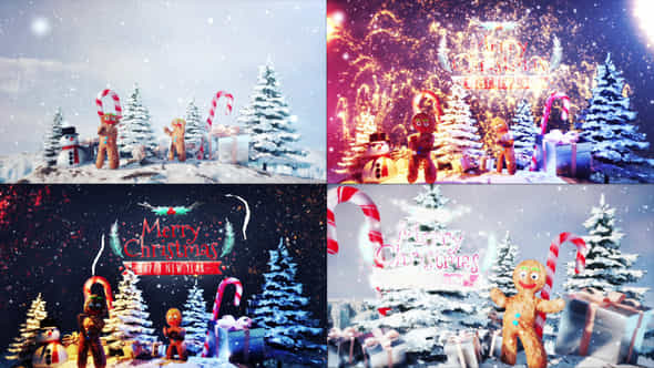 Gingerbread Greeting Card - VideoHive 42163674