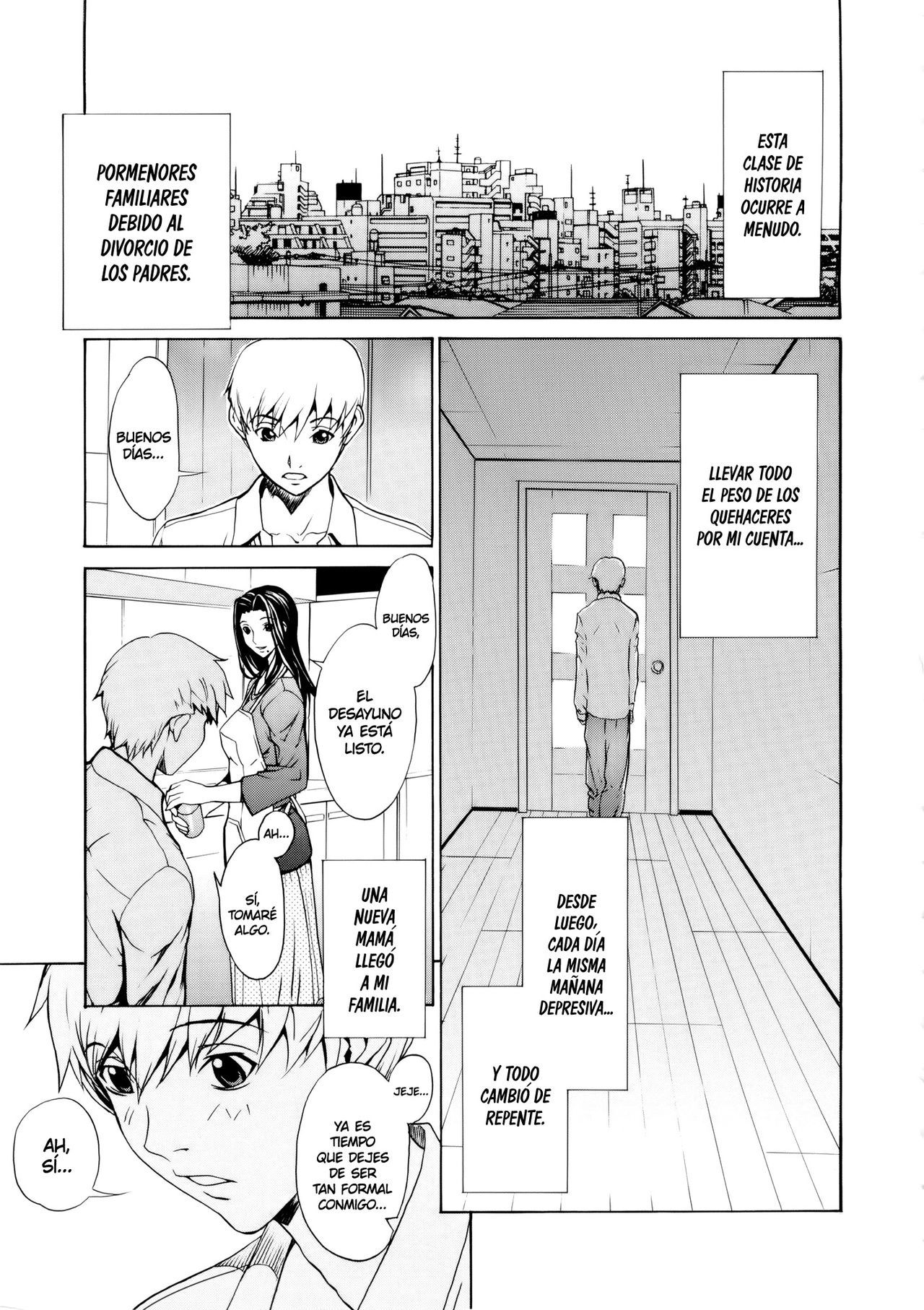 [OKAWARI] Bijin na Haha to Tsuyoki na Classmate Ch. 1-3  Hermosa Madrastra y Segura Compañera de Clases Ch. 1-3 [Spanish] [K.A. Works y Gokiburi]
