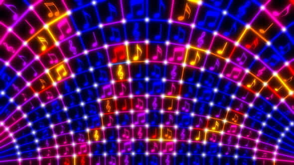 Flashing Color Music Notes - VideoHive 21277656