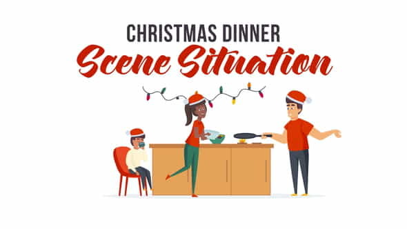 Christmas dinner - Scene Situation - VideoHive 29496459