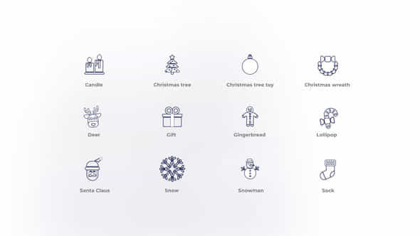 Christmas- Outline Icons - VideoHive 46780305