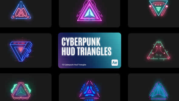 Cyberpunk HUD Triangles - VideoHive 43641132