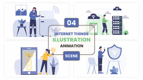 Internet Things Illustration Animation Scene - VideoHive 53499184