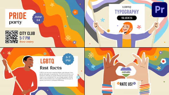 Lgbtq Typography Slides For Premiere Pro - VideoHive 50629208