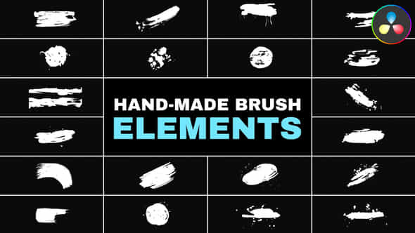 Hand Made Brush Elements For Davinci Resolve - VideoHive 52278932