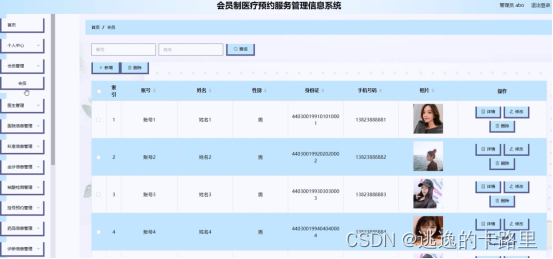 图5-8会员管理界面图