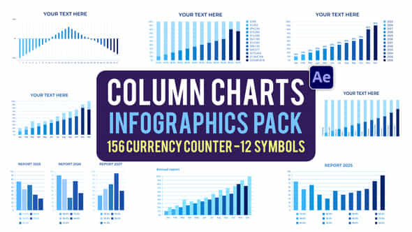 Column Charts Infographics Pack - VideoHive 59606485