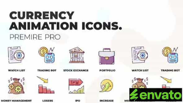 Currency Exchange Animation Icons Mogrt - VideoHive 36748802