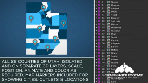 Utah Map Kit - VideoHive 20805099