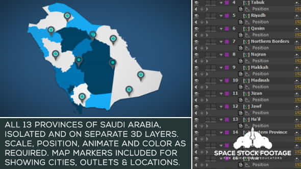 Saudi Arabia Map Kit - VideoHive 18370666