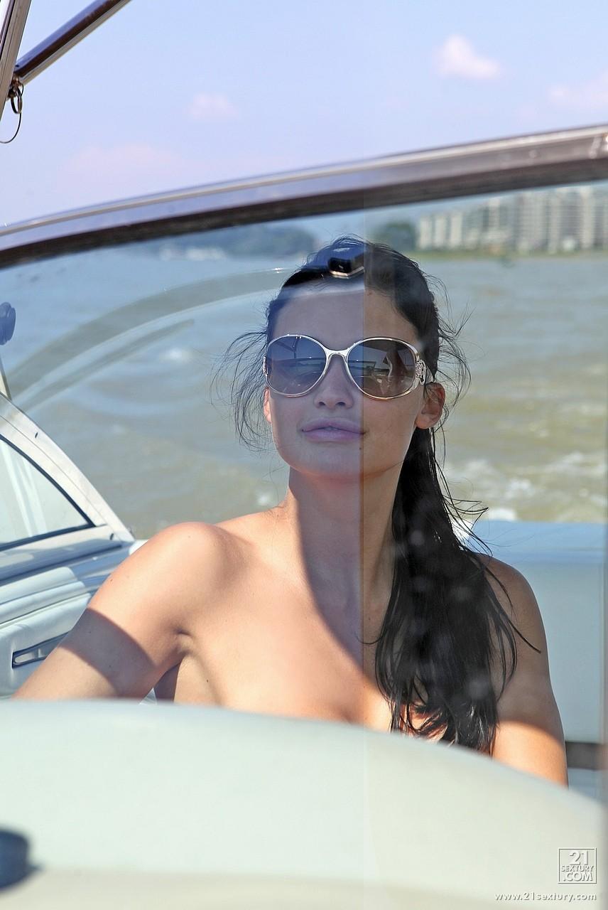 Big boobed Hungarian gold digger Aletta Ocean taking a piss on boat(13)