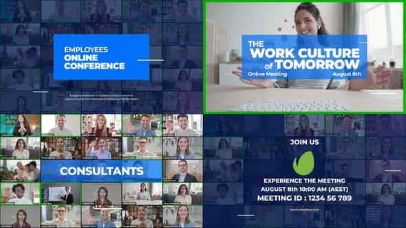 Online Meeting Video Conference Promo - VideoHive 27818218