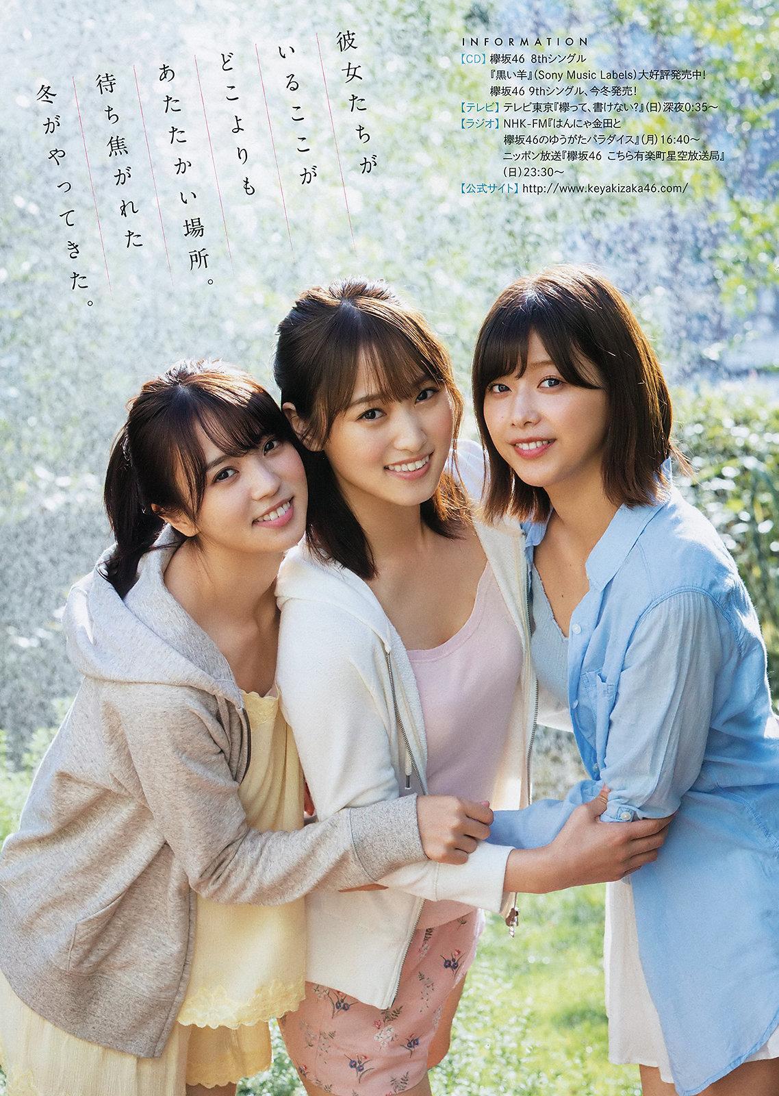 Risa Watanabe 渡邉理佐, Yui Kobayashi 小林由依, Yuuka Sugai 菅井友香, Young Magazine 2020 No.01 (ヤングマガジン 2020年1号)(8)