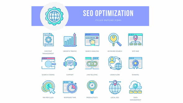 Seo Optimization - Filled Outline - VideoHive 25653473