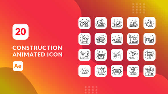 Construction Animated Icons - VideoHive 39718788