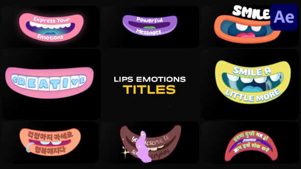 Lips Emotions Titles After Effects - VideoHive 54027876
