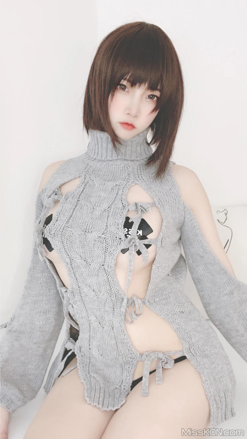 Coser@二佐Nisa: 私房洞洞毛衣 (66 photos )(66)