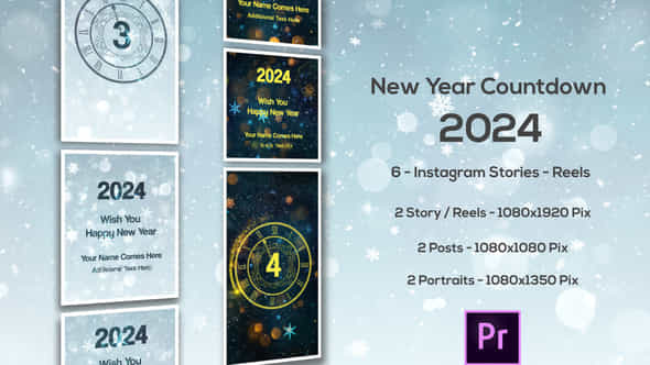 New Year Countdown 2024 Premiere Pro - VideoHive 49780492