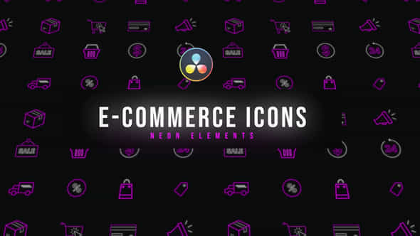 E-Commerce Neon Icons - VideoHive 39218629