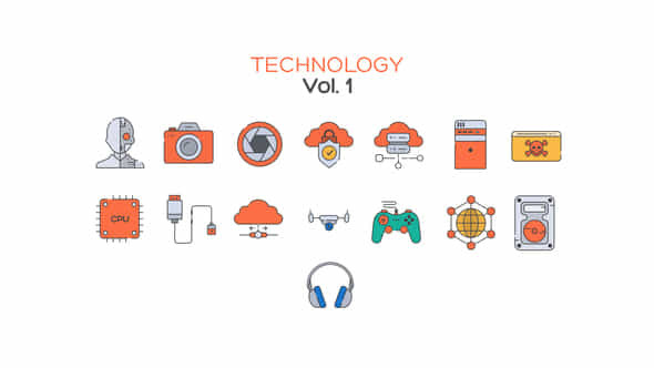 Technology Icons Vol.1 - VideoHive 40638610