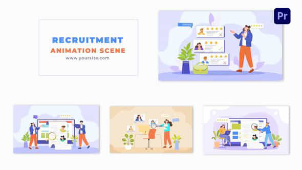 Creative Vector Design Hr Recruitment Resume Animation Scene - VideoHive 49481128