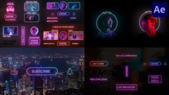 Neon Social Media - VideoHive 38262124