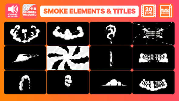 Hand Drawn Smoke Elements Transitions And Titles - VideoHive 22853380