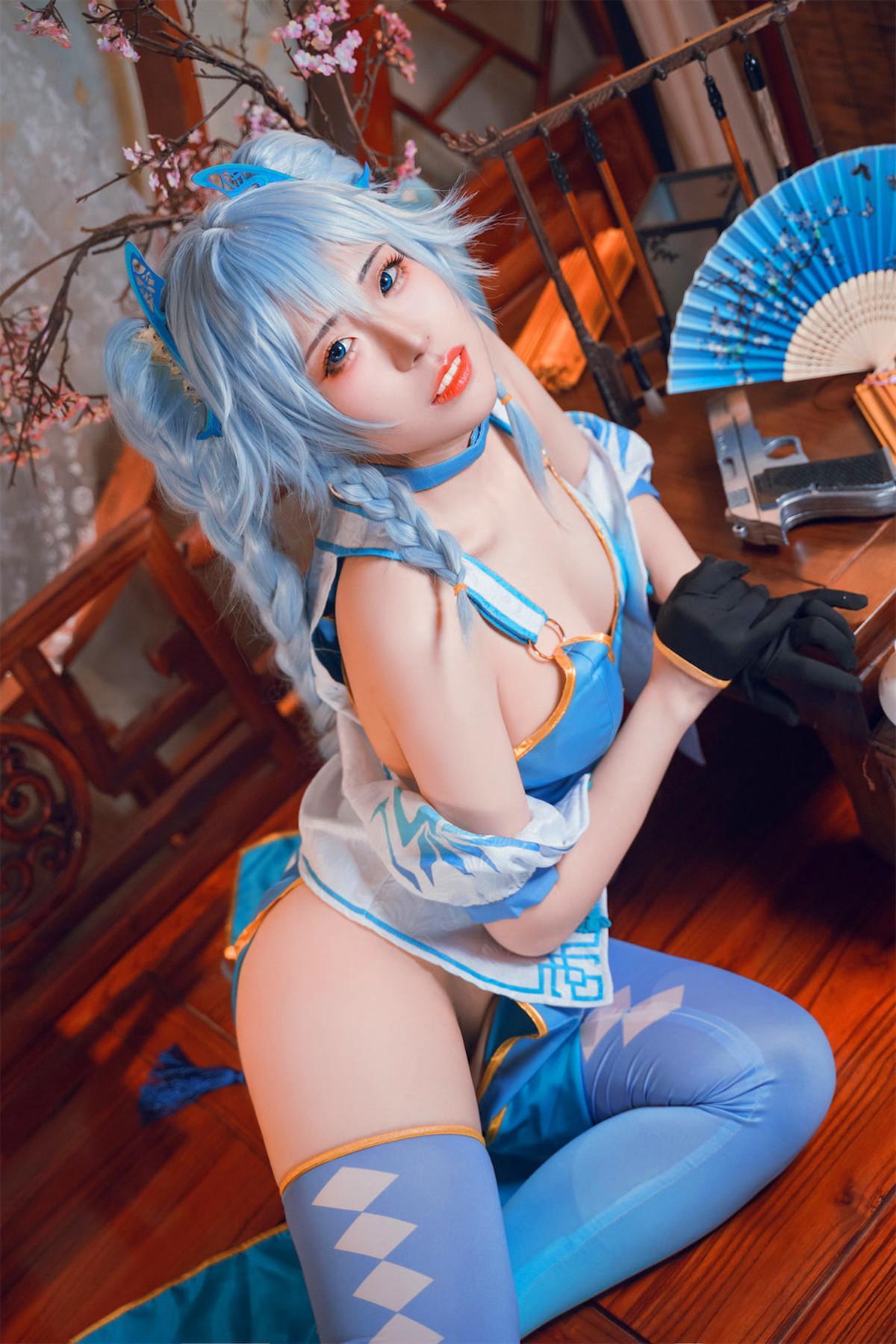 Cosplay 虎森森 少女前线 翠雀媚(12)