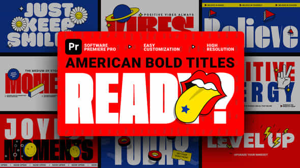 Animated American Bold Titles For Pr - VideoHive 56832369