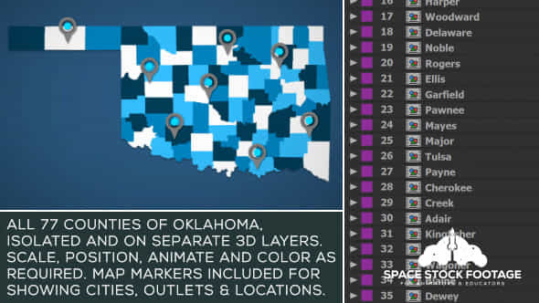 Oklahoma Map Kit - VideoHive 21004647