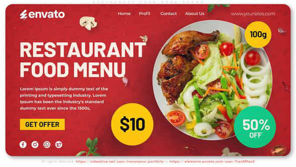 Restaurant Food Menu Promo - VideoHive 56085397