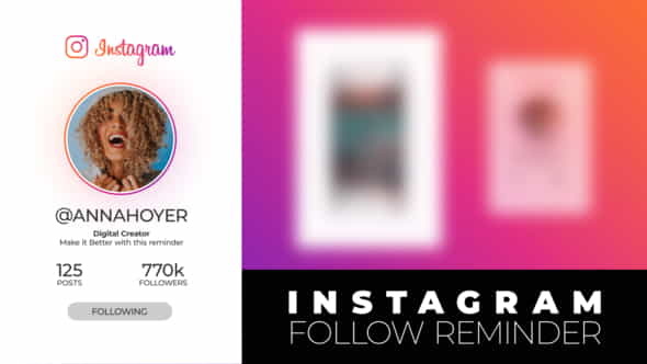 Instagram Follow Reminder - VideoHive 24181570